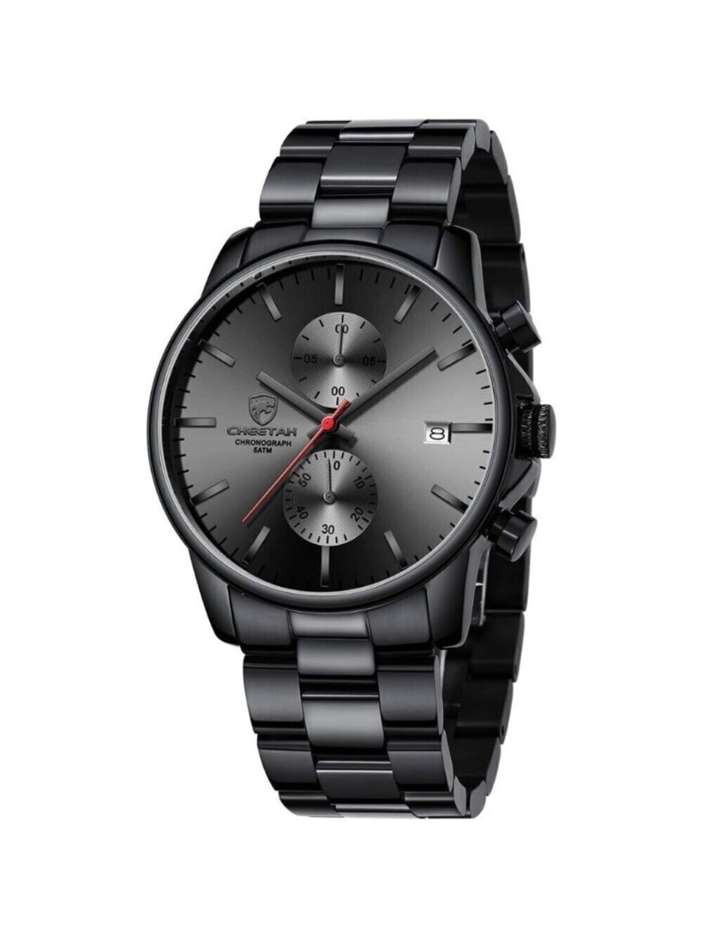 GOLDEN HOUR Men's Watches with Black Stainless Steel and Metal Casual Waterproof